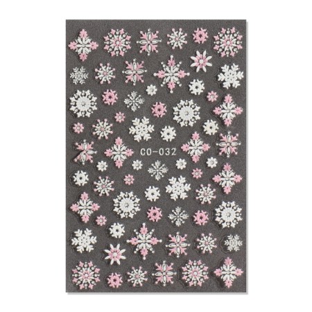 Nail stickers 9.5*6.5 cm snowflakes CO-032 BEL/Rose volume-3