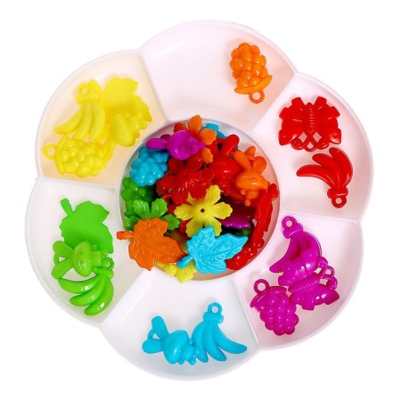 Porter "Chamomile" with tweezers, multi -colored figures, according to the Montessori methodology-2