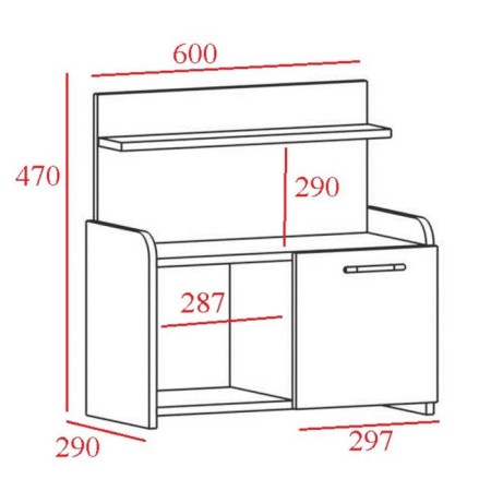 Bedside room amanda, 600x290x470, white-1