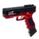 Glock pistol with tape supply of cartridges, works from the battery