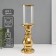 Ceramics candlestick, glass for 1 candle "Albero" d = 7.5 cm gold 9.5x9.5x35 cm