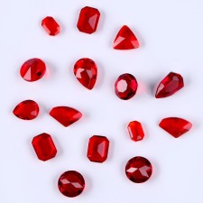 Decorative pebbles for creativity, set of 15 pcs., Red color, stones - from 6 to 14 mm