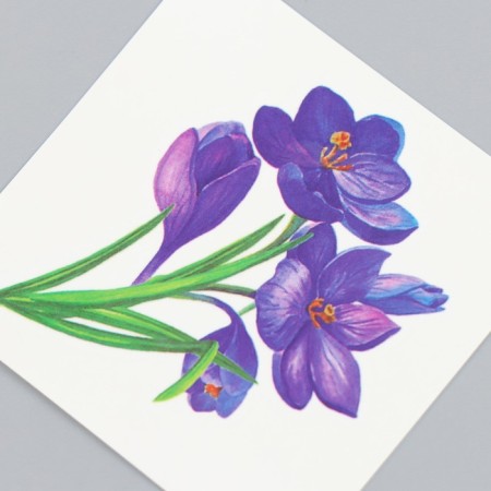 Tattoo on the body color "Lilac flower" 6x6 cm-1