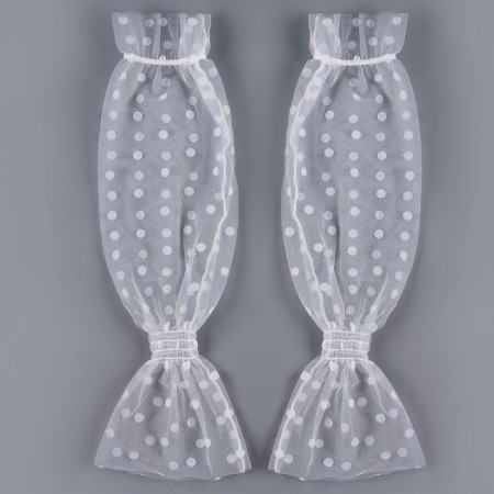 Carnival accessory gloves - overshielders, white color in white peas-3