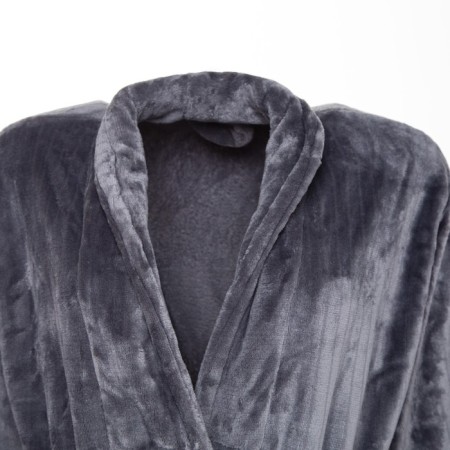 Unisex bathrobe Lovelife "Hygge" color gray, one size, microfiber, 100% p/e, 250 g/m2-3