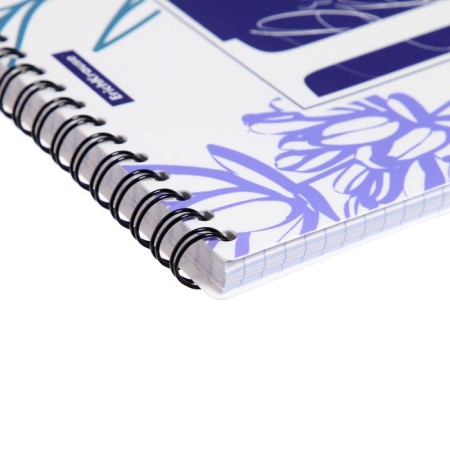 Notebook on spirals A5, 80 sheets of cage, Erichkrause "Lavender", Plastic Cover Silkography, Bloc Offset Beliac 100%-2