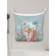Organizer in a bath on suction “The fox hid in flowers”, for storing toys and trifles, size 33x39 cm