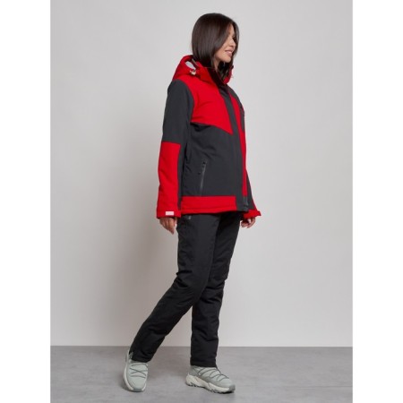 Ski costume female winter, size 44, red color-5