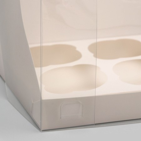 Confectionery folding box for 6 cupcakes, white 23.5 x 16 x 14 cm-2