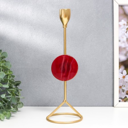 Summary Metal for 1 candle "Marble circle. Pink sunset" Gold 29x9.5x9.5 cm-1