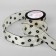 Kapron tape "Flowers", with velvet embossing, 25 mm × 9.1 ± 0.5 m, beige color/black