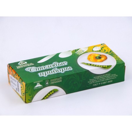 Dining table "Uralochka", 24 items, thickness 2 mm, cardboard box, silver color-3