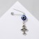 Pin-shaped pins “Protection from the evil eye”, cross, 2.2 cm, white-blue color in silver