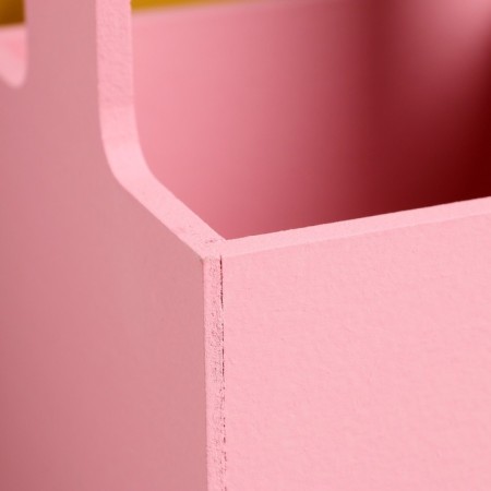 Kashpo - wooden box 13.5x13.5x30 cm pink coral-4