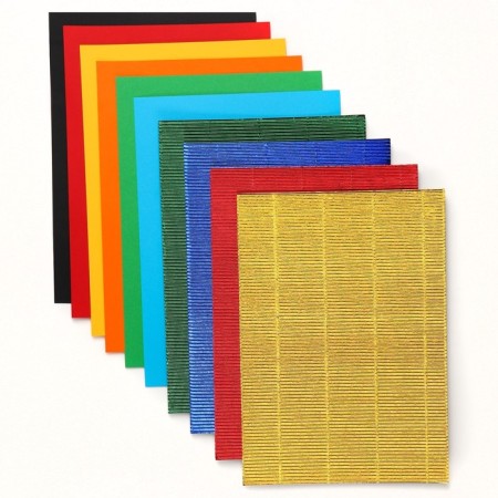 Catcurboard corrugated, A4, 10 sheets, 10 colors, non -moped, bilateral, in the folder, 230 g/m², cold heart-2