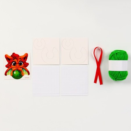 Set for creativity. Fluffy toy "Dragon with a ball"-2