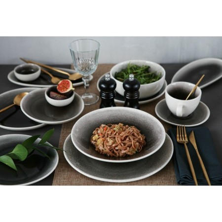 Porcelain plate for Magistro paste "Siam", 270 ml, d = 22 cm, color gray color-3