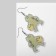 Earrings "Frog", green color in silver