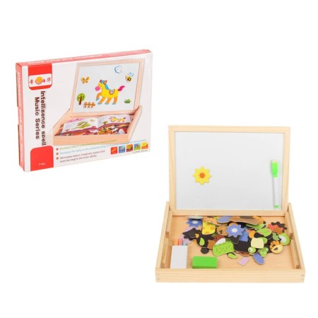 Magnetic designer "Animals in a clearing", 2-third-party board, chalk, sponge, 111 parts