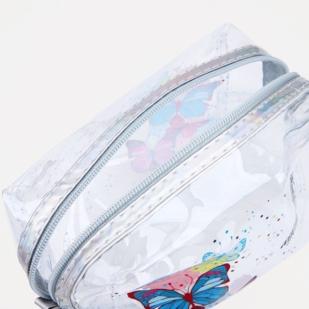Cosmetic bag with lightning, silver color-2