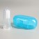 An animal brush brush, 5.5 x 2.5 cm, blue container 7 x 4 cm