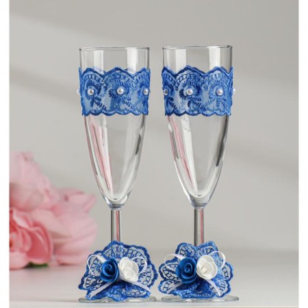 Set on the table of the newlyweds "Harmony", blue-5