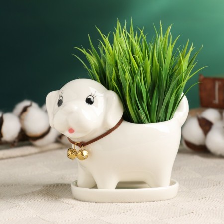 Pot "Puppy" White, 13x7x10cm