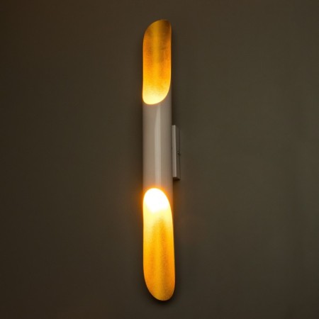 Sconces "bambo" E27 40W white gold 6x6x60cm-2