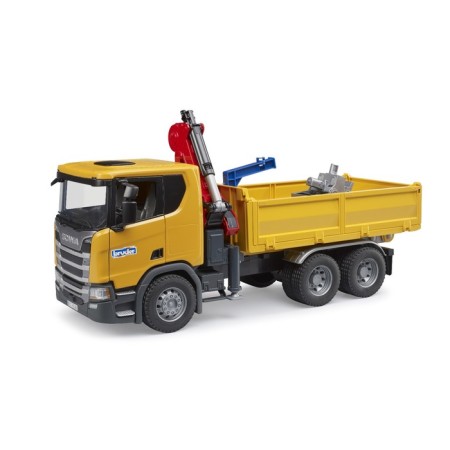 Bruder Scania truck with a crane and 2 pallets-6