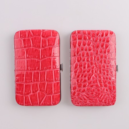 Manicure set "reptile", 8 items, in case, red color-7