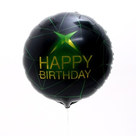 Bouquet of balls “Happy Birthday”, green, for a boy, foil, set 4 pcs.-3
