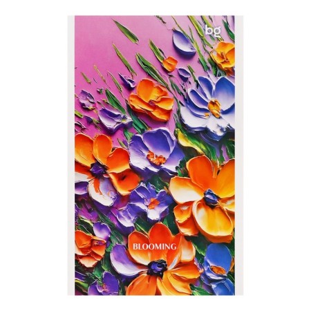 Notepad A6, 24 sheets in a cage on a paper clip "Bright flowers", cover Cover Cardboard, block 60 g/m2, mix-4