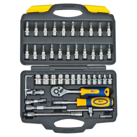 Set of end heads Kraft KT700618, 1/4 ", 46 items, case