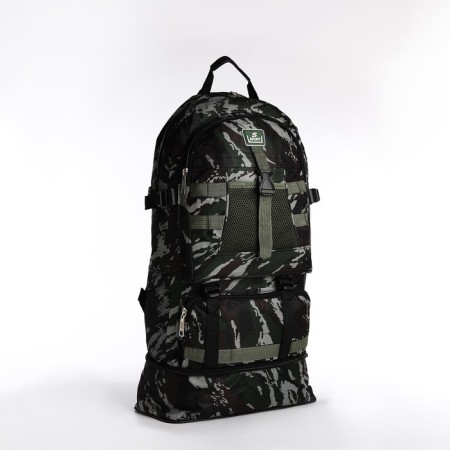 A thyroid backpack with an increase in 65l, 5 external pockets, khaki color-3