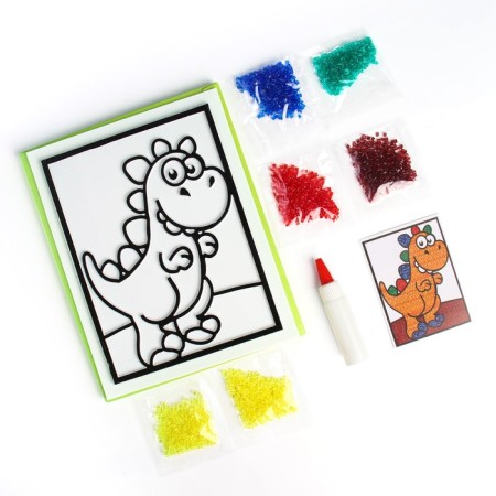 Picture with crystals "Funny dinosaur"-2