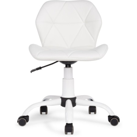 Computer chair Wald Metal/Ecokuzha, White/White 47x54x70 cm-1