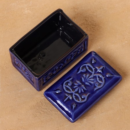 Rishtan ceramics "Aktash" Blue, 12x7cm-3