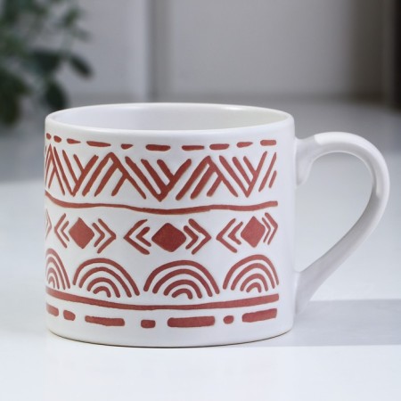 Ceramic “Geometry” mug, 320 ml, white color-2