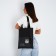 The textile choper “No words”, cat, 35x0.5x40 cm, with pocket, black