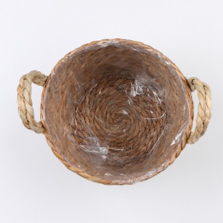 Kashpo wicker "Kenya" cylinder with handles, 17.5x17.5x16 cm, natural-5