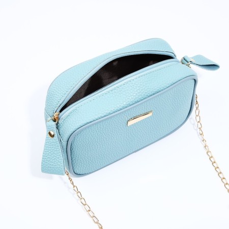 Bag Cross-Bodi with a zipper, blue color-6