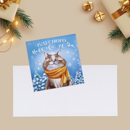 Set of postcards-Mini "New Year", 20 pieces, 7 x 7 cm, New Year-20
