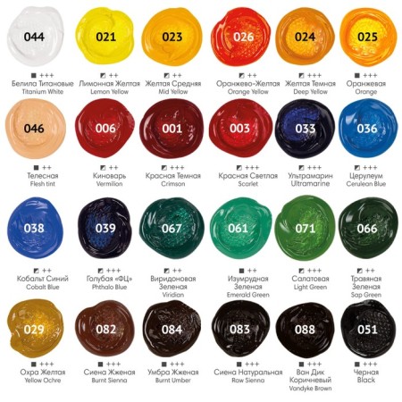 Acrylic paint in a tube, set 24 colors x 12 ml, Brauberg Hobby, 192404-8