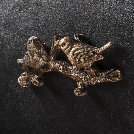 Suspended decor "A branch with two birds" bronze-1