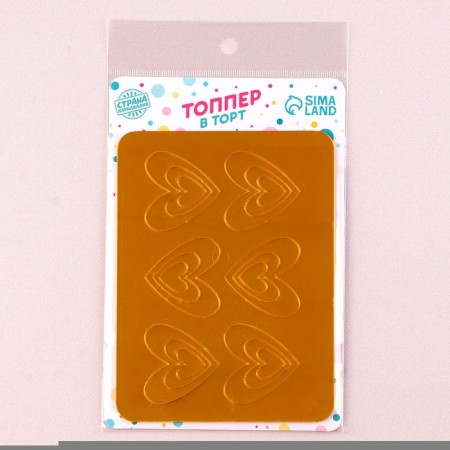 Decoration for the cake "heart", color gold-2