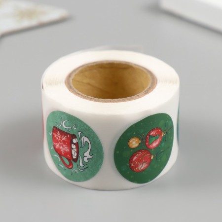 New Year Stick Paper "Santa Claus" d = 2.5 cm 252 pcs in roll-2
