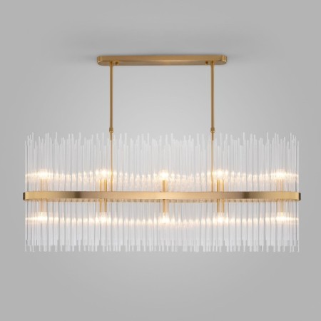 Suspended Bogate’s Allure 486/10, E14, 10x60W, 1200x170 mm, brass color