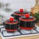 Set of pan "Carmen", 3 subjects: 2 l, 4 l, 5.5 l, induction, black and red color