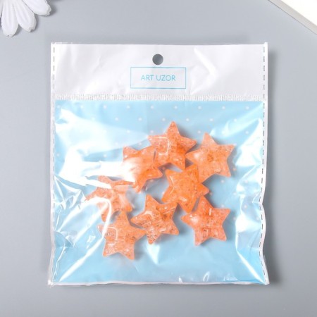 Busina Plastic for the creativity "Star. Stone ice" transparent-coral 1,3x2.6x2.6 cm-3