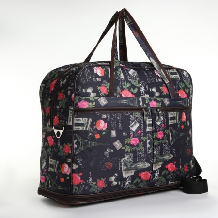 Road bag with lightning, with an increase, a long belt, the color is black